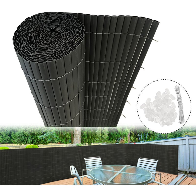 Aufun - Brise-vue en pvc 90 x 300 cm – Clôture brise-vue anthracite brise-vent pour jardin, balcon et terrasse (90 x 300 cm, anthracite)