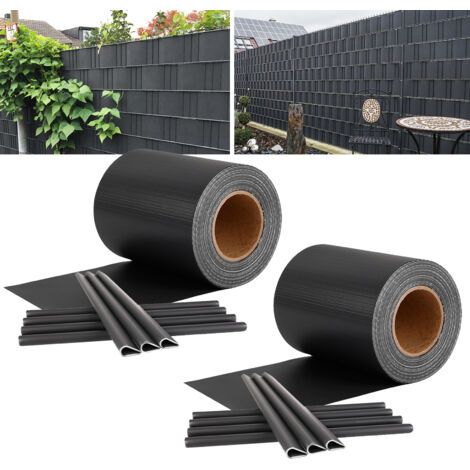 AUFUN Brise Vue Occultant Cloture en PVC 130m avec 60 pcs Clips de Montage,450g/m² PVC Paravent Visuelle Protectiont pour Clôture de Jardin, Anthracite