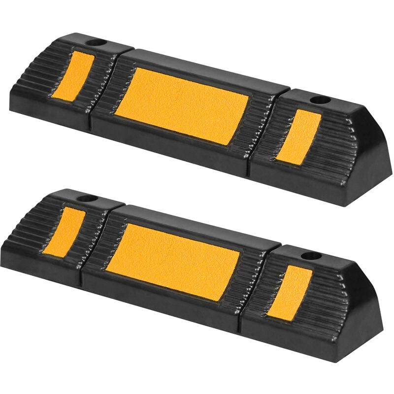 Aufun - Butée de Roue en Caoutchouc, pour Garage et Parking, 60 x 12 x 10 cm (Pack de 2)