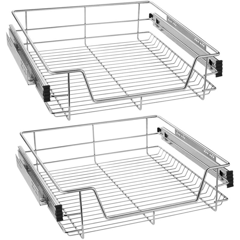 AUFUN Cassetto Telescopico Armadio estraibile Sottolavello da Cucina, estraibile Ripiano Cassetto (per armadi da 60cm), 2 pezzi