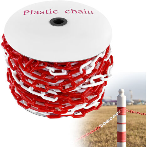 Chaîne D'Avertissement VidaXL - 30m Rouge Et Blanc Pour Sécurité Et Balisage - Barrière Plastique Temporaire