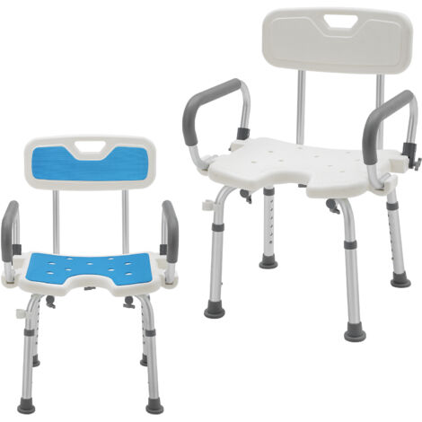 AUFUN Chaise de Douche Ergonomique Hauteur Réglable avec Accoudoirs et Dossier Amovibles- Tye B