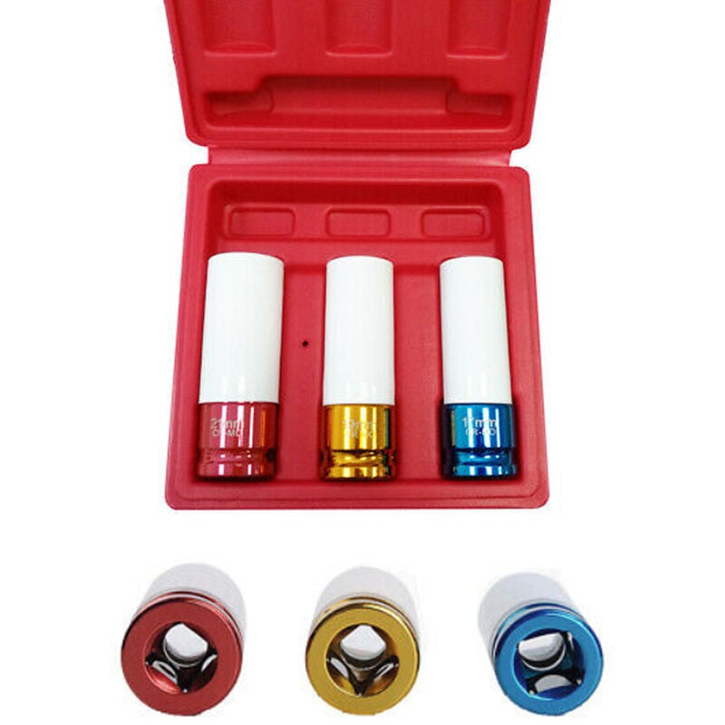 Aufun - Clé à chocs 1/2' 3 pces Noix force-économiseur Jeu de douilles