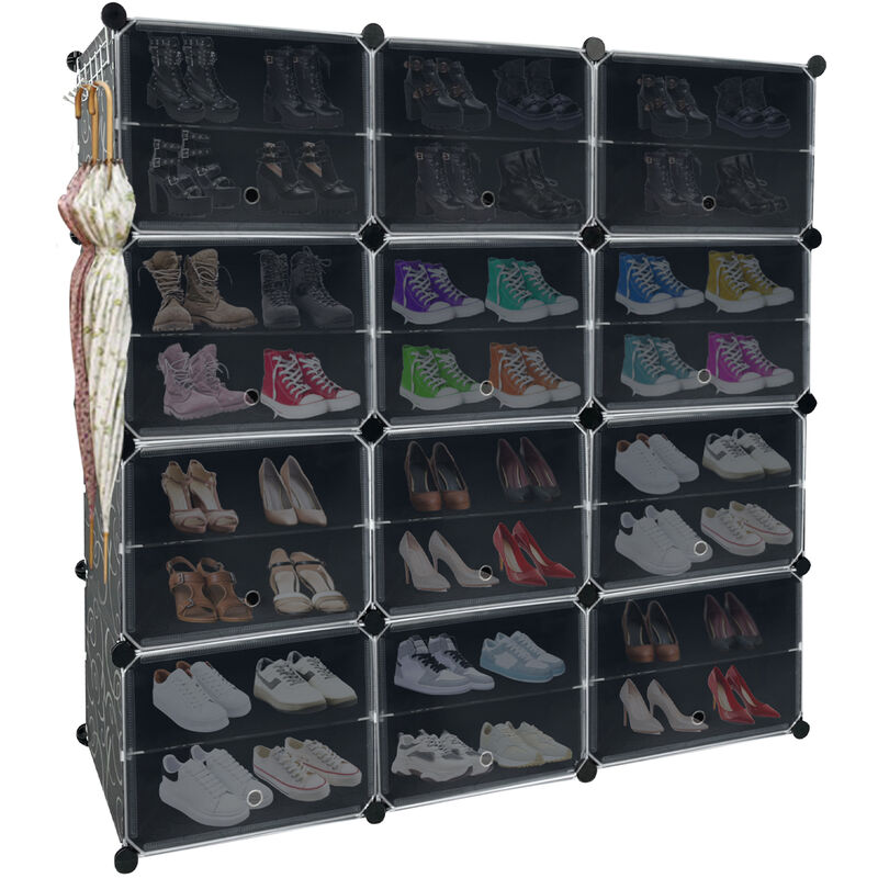 Aufun - diy étagère à Chaussures avec 24 boîtes à Chaussures