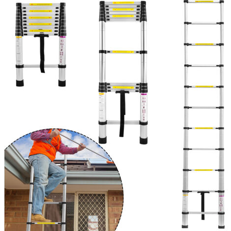 AUFUN Échelle télescopique télescopique en aluminium 3,2 m