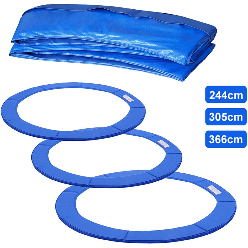 Edge Cover pour Trampoline diamètre 244 cm pvc pe Spring Edge Protector pour Trampoline, résistant aux uv, 30 cm de Large, Bleu/Multicolore - Aufun