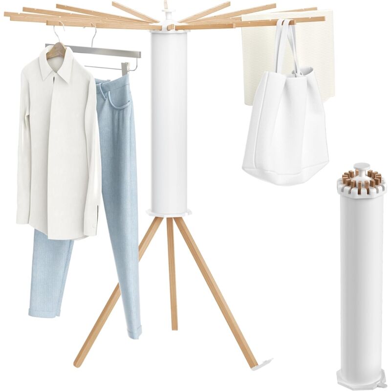 Tagère à linge, Étagère à linge en pieuvre avec 16 barres, Étagère sèche-linge, Étagère à linge pliable, Économiseur d'espace, Étagère à linge en