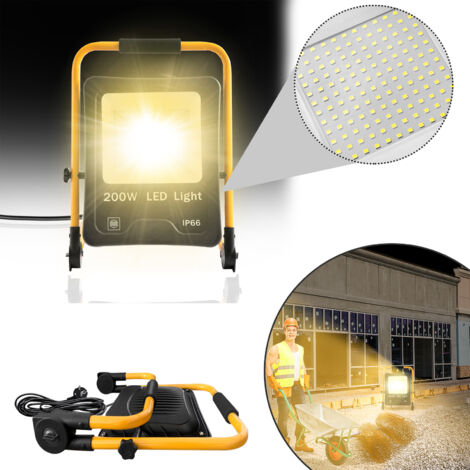 Faro LED Da Cantiere 100W HYCHIKA - 12000LM, 2 Modalità, IP65, Cavo 2m, Rotazione 360° - Foto 4