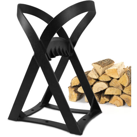 AUFUN Fendeur de bois manuel en acier au carbone, Fendeur de bois de chauffage portable en forme de X pour le camping, le BBQ, la maison, noir(Tye B)