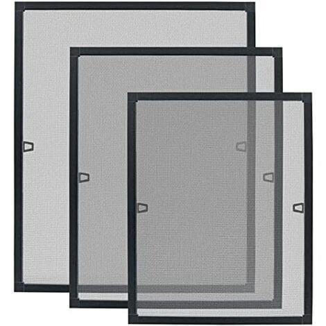 AUFUN Fenstergitter, Moskitonetz, Insektenschutz, Fenster-Moskitonetz mit Aluminiumrahmen, lichtdurchlässig, atmungsaktiv, wetterbeständig, kein Bohren und Schrauben erforderlich (120 x 140 cm, Anthra