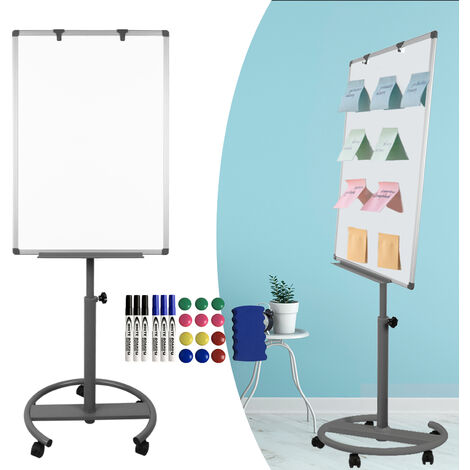 AUFUN Flipchart Whiteboard 90x60cm höhenverstellbar mit Dreibein Ständer