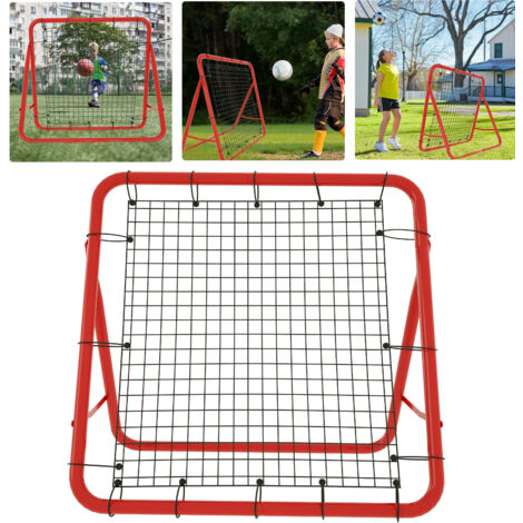 AUFUN Football Rebounder Kickback Pour Exercices - Football - Entranement Technique (100 x 100 x 65 cm, Rouge)