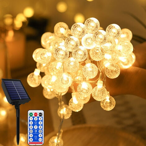 Guirlande solaire 150 micro LED blanc chaud blanc chaud - L'Incroyable