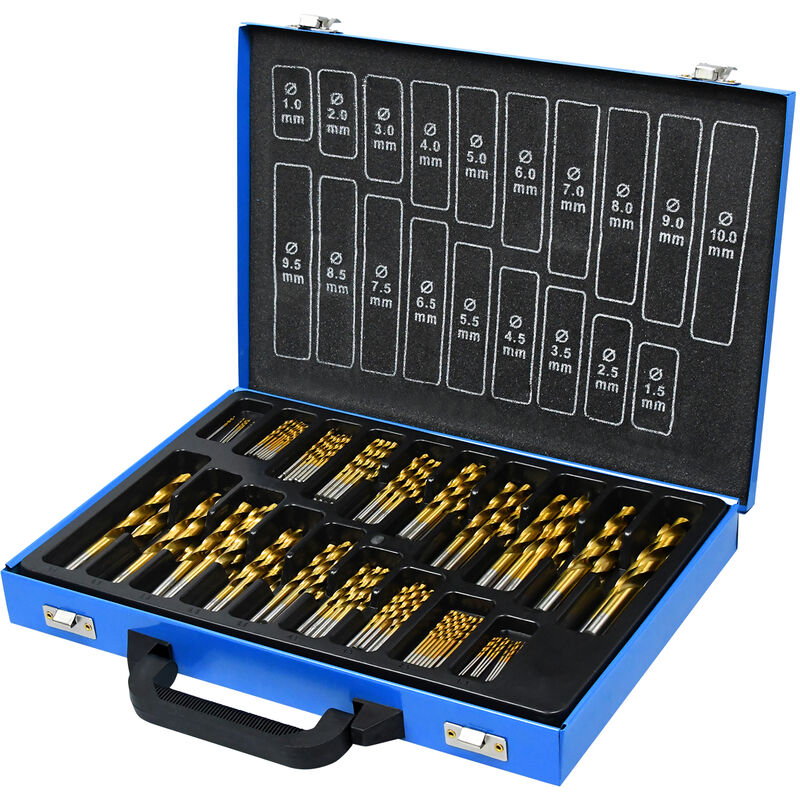 Aufun - Jeu de forets à métaux 1-10 mm 170 pièces