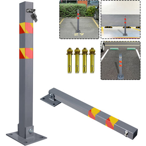 PARKPLATZSPERRE KLAPPBAR KLAPPPFOSTEN Absperrpfosten Kette Poller 70 cm