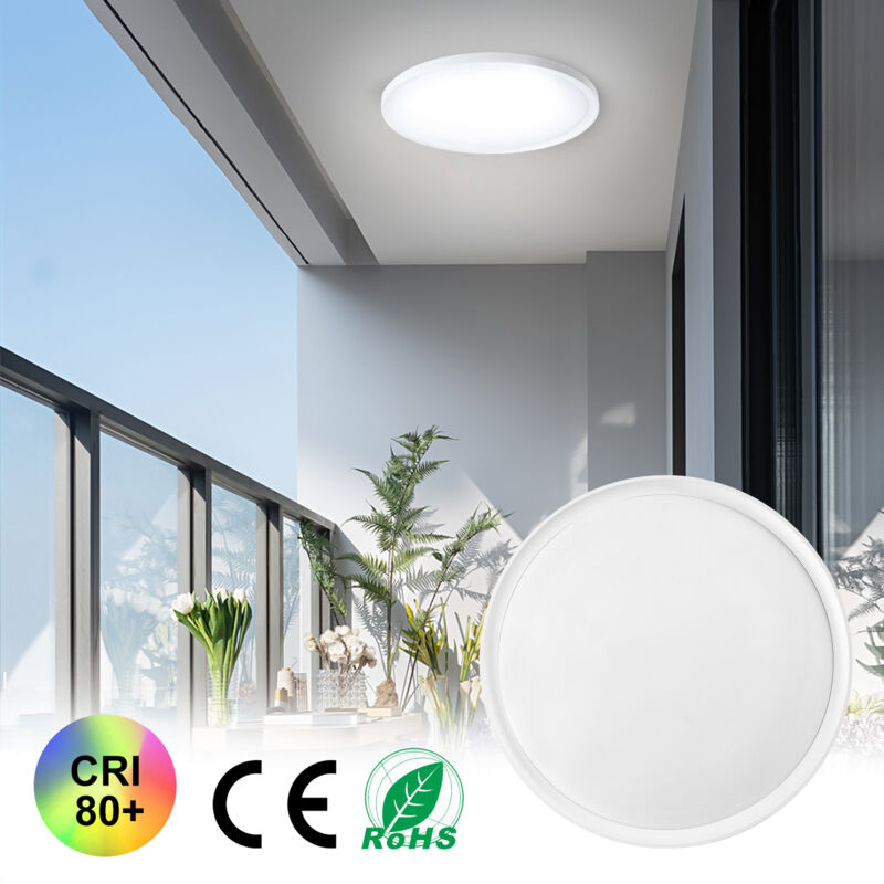 Image of AUFUN Lampada a soffitto LED piatta e rotonda, Lampada moderna per bagno, impermeabile IP44, Lampada da cucina per cucina, Bagno, Camera da letto,
