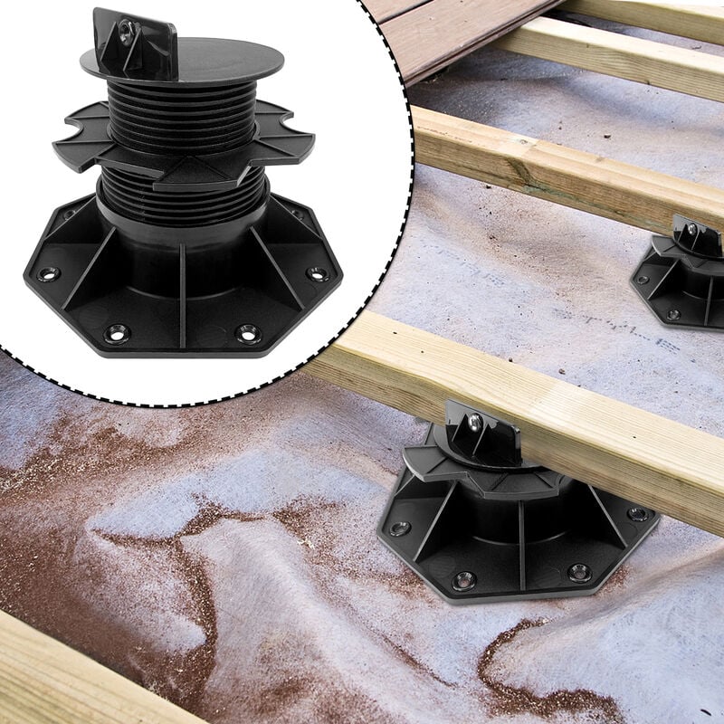 Aufun - Lot de 10 paliers réglables en hauteur pour pieds de terrasse wpc