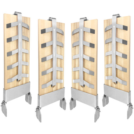 AUFUN Lot de 4 planches à saumon en bois de cèdre avec 5 niveaux réglables