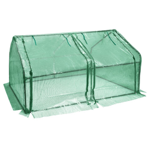 AUFUN mini serre, serre à tomates avec porte enroulable, serre à tomates en film, jardin, 180 ×90×90 cm, Vert