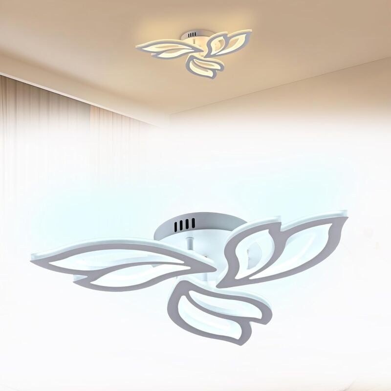AUFUN Plafonnier LED 60W dimmable avec télécommande, lumière réglable, pour salon, chambre, salle de bain, 3 feuilles