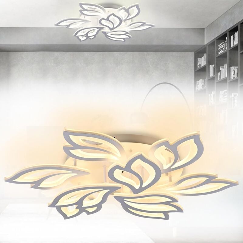 Aufun - Plafonnier led 180W dimmable avec télécommande, lumière réglable, pour salon, chambre, salle de bain, 9 feuilles