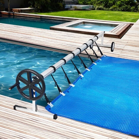 prota Pool Aufroller Aufrollvorrichtung Fahrbar Solarfolie, 8er Set  Befestigungsbänder und Klammern und Schnallen, Haltebänder Poolfolie  Solarfolie für universelle Schwimmbecken im Boden : : Garten