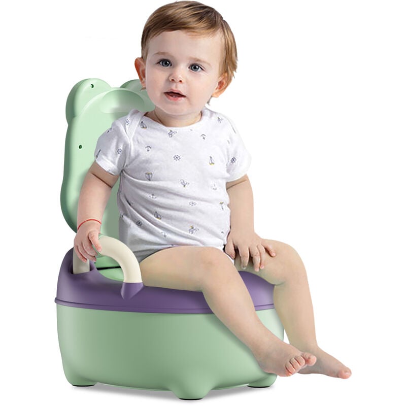 Aufun - Pot de toilette pour enfant Siège de toilette Baby Potty Avec poignées pour tout-petits (vert, classique)