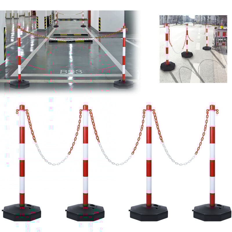 Aufun - Poteau de chaَne, 4 poteaux de barriوre en plastique pe