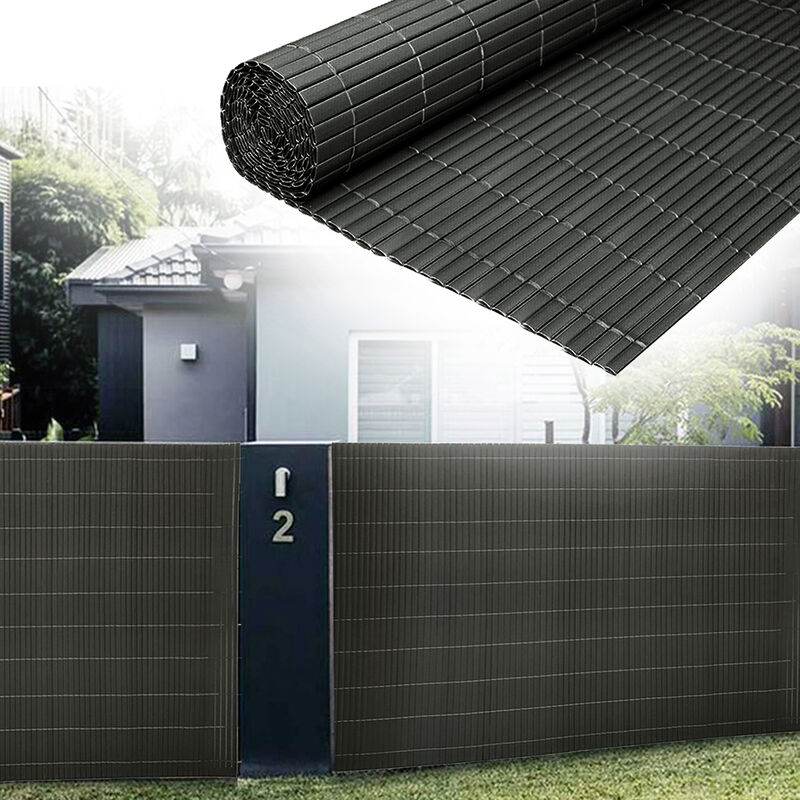 AUFUN Protection visuelle en PVC Canisse en PVC Pour Jardin Balcon et terrasse - Anthracite 400x120cm