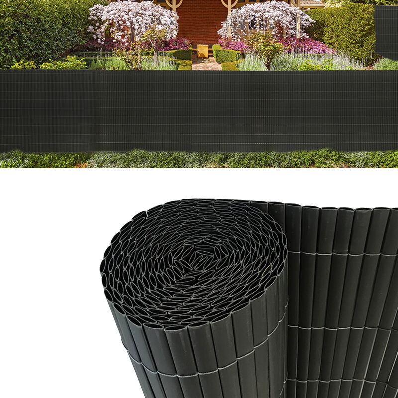 Protection visuelle en pvc Canisse en pvc Pour Jardin Balcon et terrasse - Anthracite 400x90cm - Aufun