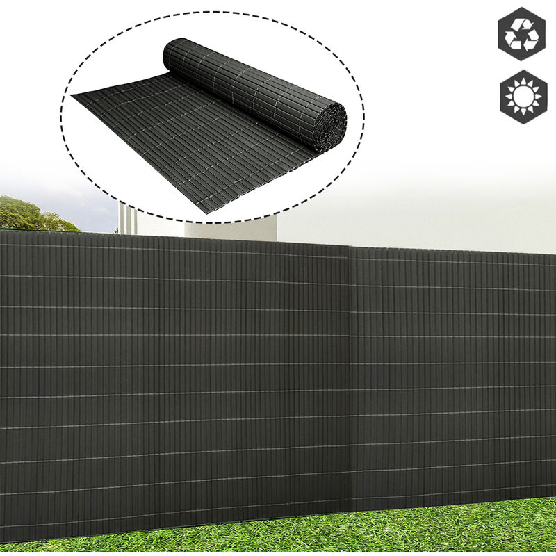 Protection visuelle en pvc Canisse en pvc Pour Jardin Balcon et terrasse - Anthracite 500x120cm - Aufun