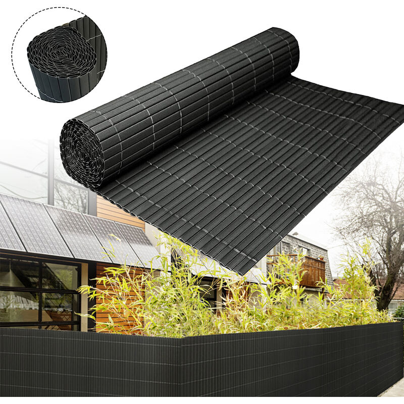 AUFUN Protection visuelle en PVC Canisse en PVC Pour Jardin Balcon et terrasse - Anthracite 500x90cm