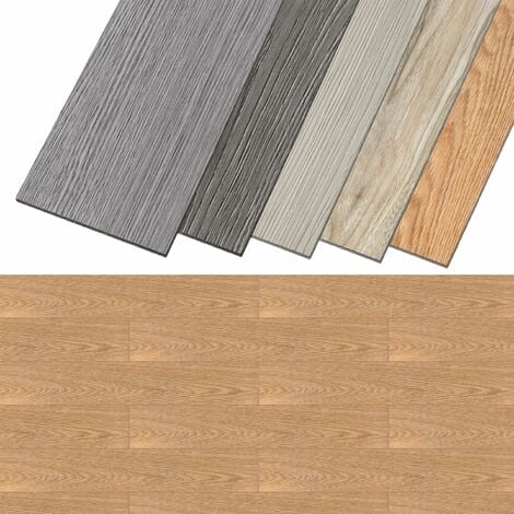 AUFUN PVC Flooring Planches en vinyle autocollantes-91.44cm x 15.24 cm x 2 mm, Planches en vinyle pour le bricolage Imperméables, 36 pièces, Type C