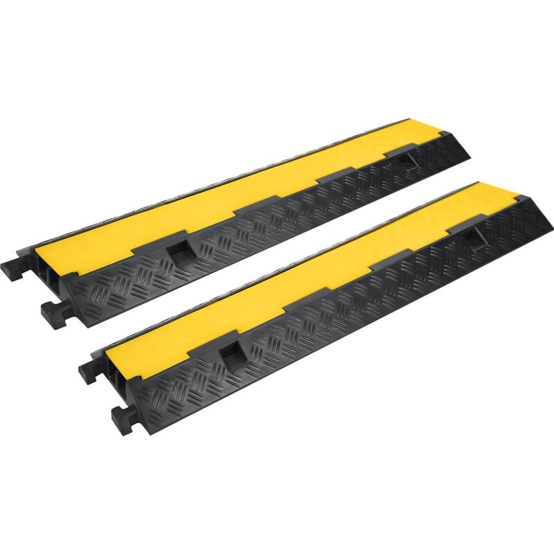 Aufun - Rampe de Protection Câble 2x Canaux Caoutchouc 100 x 24 x 5 cm Signalisation
