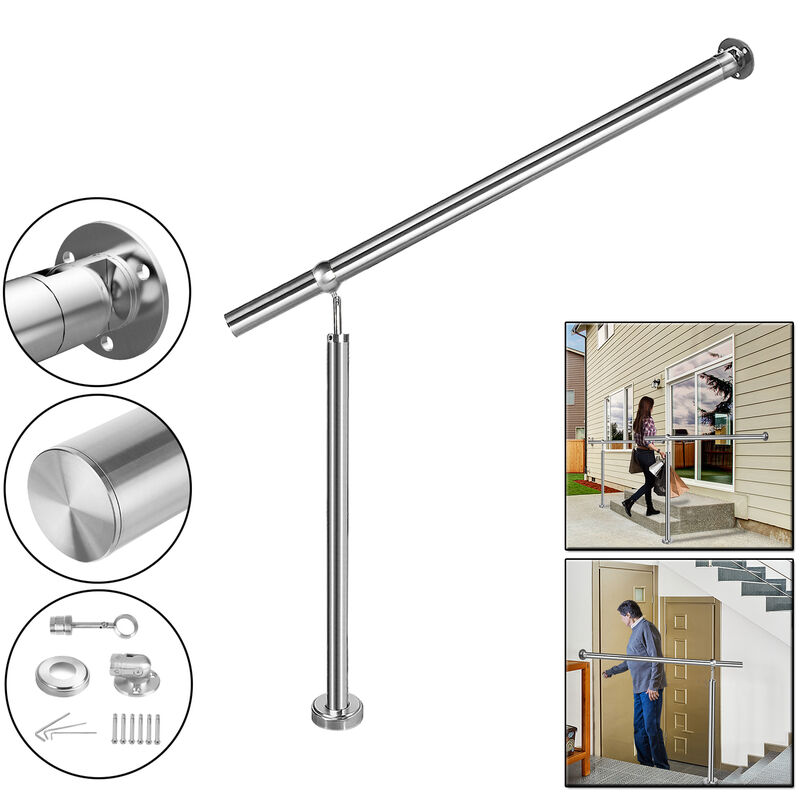 Aufun - Rampe d'entrée en acier inoxydable Main courante 120x90cm