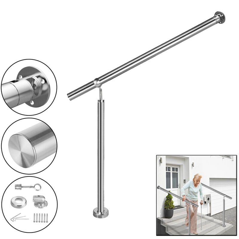 Aufun - Rampe d'entrée en acier inoxydable Main courante 150x90cm