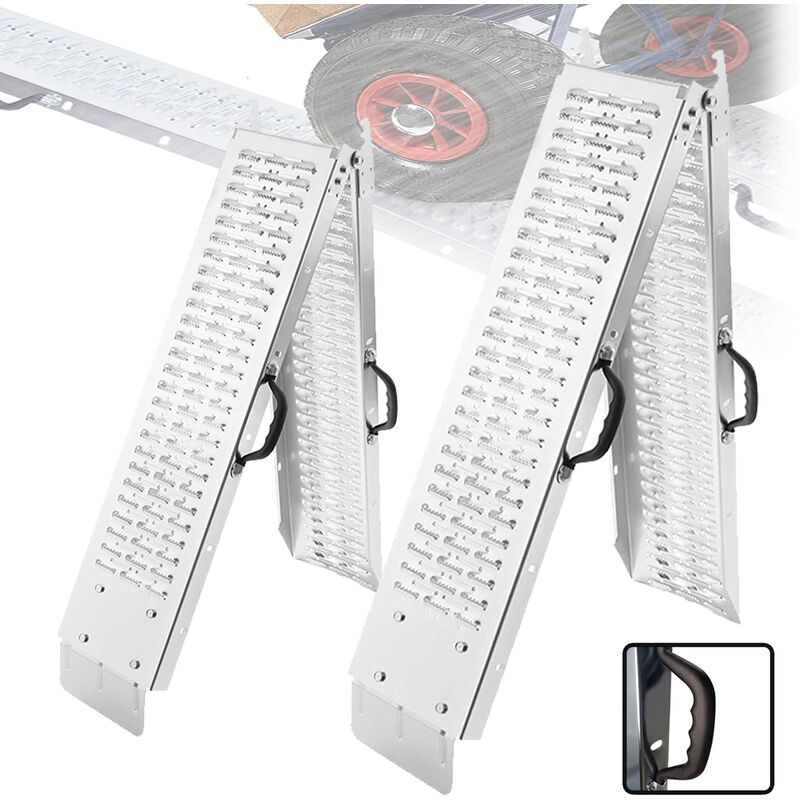 Aufun - rampes de chargement pliables avec poignée jusqu'à 400 kg Rampes de chargement antidérapantes pour remorque