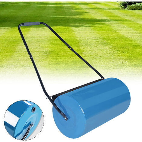 AUFUN Rouleau à gazon manuel en métal - Largeur : 57 cm - Capacité de remplissage latérale (eau et sable) avec déflecteur anti-saleté