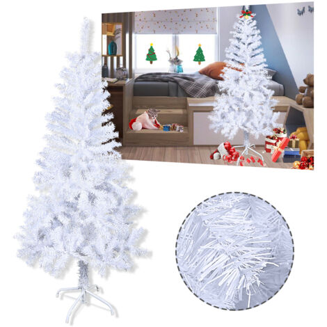 AUFUN Sapin de Noël artificiel Blanc PVC(150cm,Blanc)