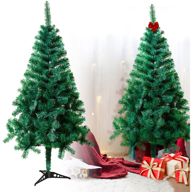 Sapin de Noël artificiel vert pvc (120cm,vert) - Aufun