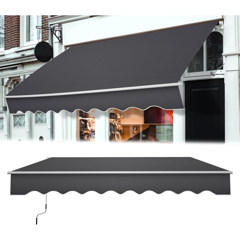 Auvent extensible à bras articulés, store en aluminium avec manivelle, store de balcon étanche, protection anti-UV pour jardin, terrasse extérieur,