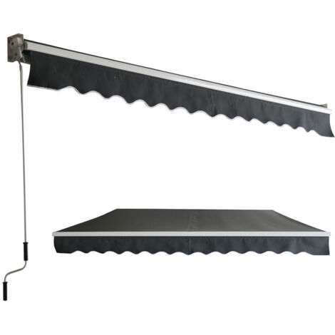 AUFUN Store Banne de Balcon Rétractable avec Tissu Résistant 300x250 cm Gris foncé