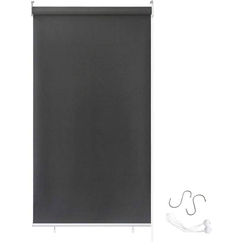 Aufun - Store enrouleur extérieur pour balcon, protection solaire, store vertical, store enrouleur extérieur, protection uv (100 x 240 cm, anthracite)