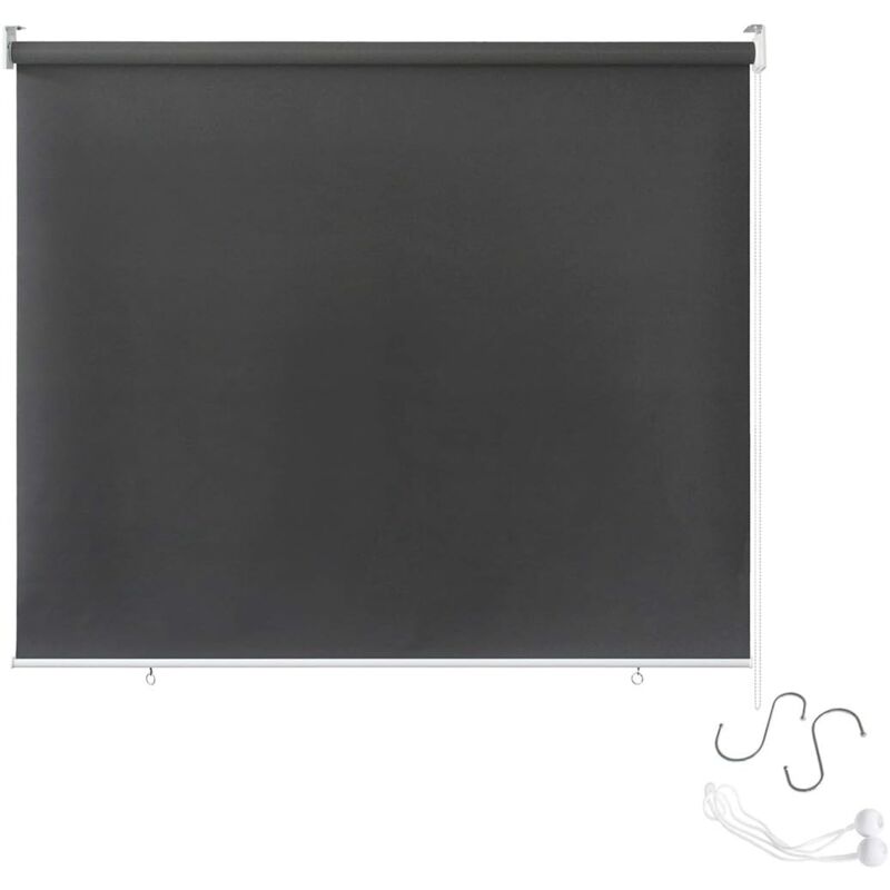 Aufun - Store enrouleur extérieur pour balcon, protection solaire, store vertical, store enrouleur extérieur, protection uv (180 x 140 cm, anthracite)