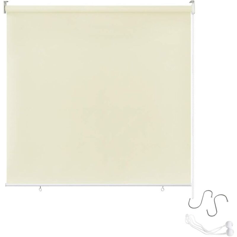 Aufun - Store enrouleur extérieur pour balcon, protection solaire, store vertical, store enrouleur extérieur, protection uv (140 x 140 cm, beige)