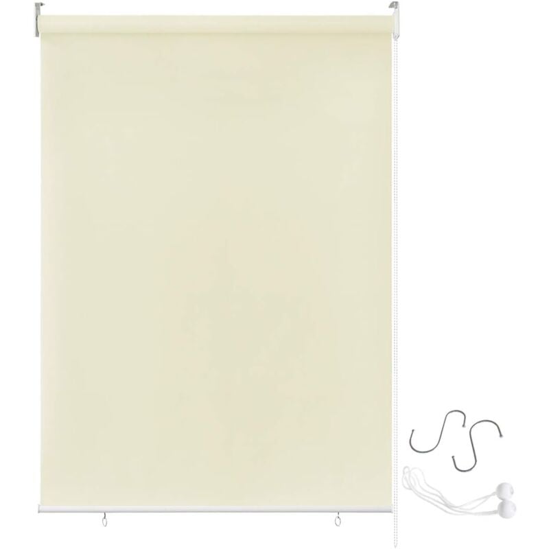 Aufun - Store enrouleur extérieur pour balcon, protection solaire, store vertical, store enrouleur extérieur, protection uv (180 x 240 cm, beige)