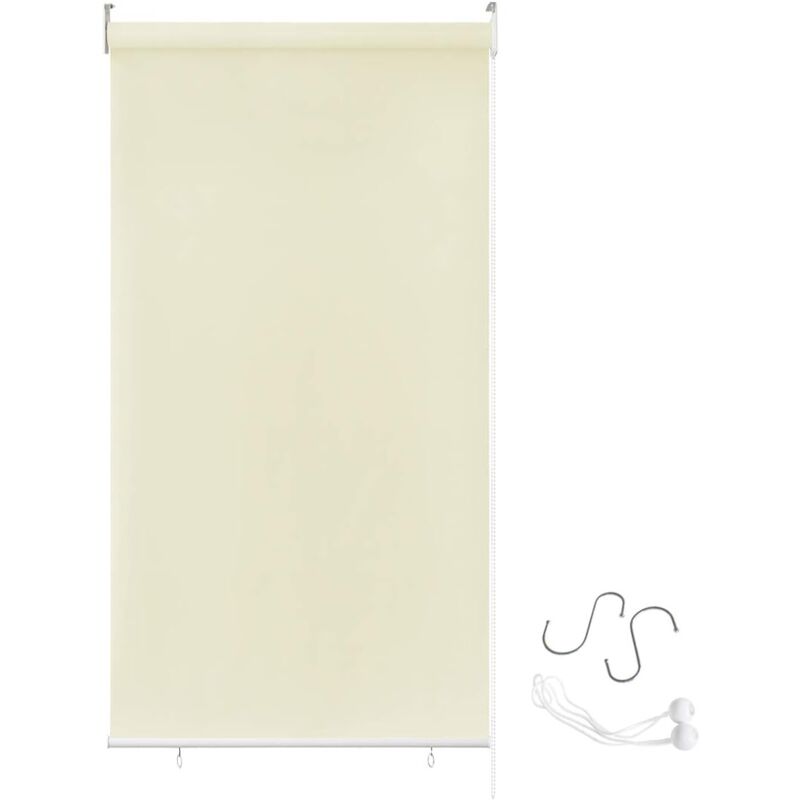 Aufun - Store enrouleur extérieur pour balcon, protection solaire, store vertical, store enrouleur extérieur, protection uv (100 x 240 cm, beige)