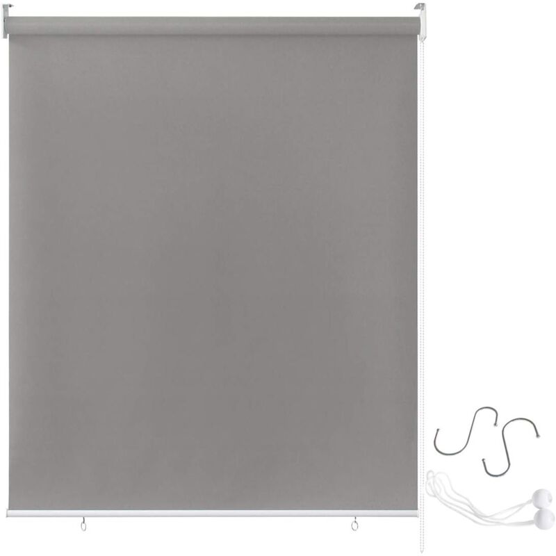 Aufun - Store enrouleur extérieur pour balcon, protection solaire, store vertical, store enrouleur extérieur, protection uv (180 x 240 cm, gris)