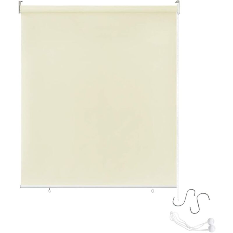 Aufun - Store enrouleur extérieur pour balcon, protection solaire, store vertical, store enrouleur extérieur, protection uv (100 x 140 cm, beige)