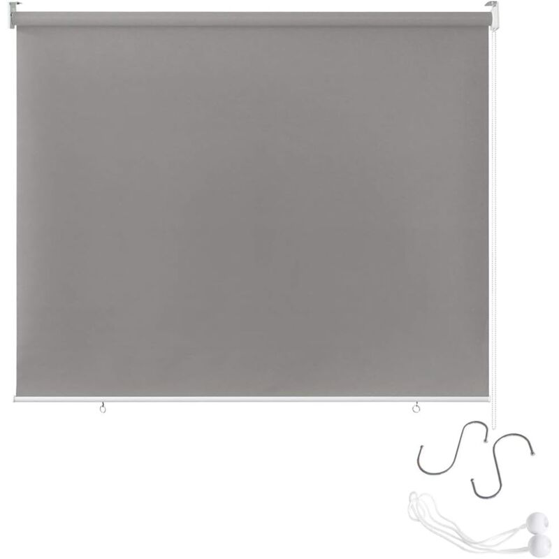 Aufun - Store enrouleur extérieur pour balcon, protection solaire, store vertical, store enrouleur extérieur, protection uv (180 x 140 cm, gris)